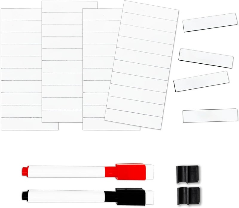 LYINGFISH Baseball Lineup Magnets, 40Pcs 0.51 x 2.31 Inch Strong Magnetism Magnetic Baseball Lineup Board Reusable Magnets for Baseball Lineup Board Free Movement Softball Magnetic Lineup Board for Dugout - Image 1